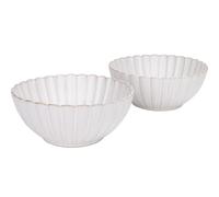 AmiCera Cereal Bowl,1400ml Ramen Bowl, 20.5cm Petal Shape Large Bowls, Set of 2, Ceramic Bowls for Rice Soup Salad Snack Noodle,White and Gold, Dishwasher & Oven Safe, Microwavable