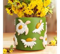 AmiCera Colourful Flower Pot Daisy Turtle Shape, Unique Plant Pots with Drainage, Small Succulent Planter Pots for Indoor Plants, Funky Gardening Gift for Plant Lovers, Eclectic Home Decor, Green