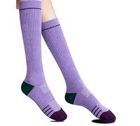 AmiCera Compression Socks for Women, Running Socks Knee High Compression Stockings for Sports Flying Fitting, Ankle Support Breathable Durable, Maternity Pregnancy Nurses Travel Cushion Sock, Purple
