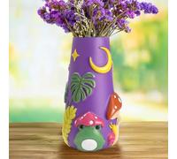 AmiCera Cute Frog Flower Vase, 20 cm Colourful Tall Vases for Home Decor, Unique Boho Decorative Mushroom Vases for Flowers, Modern Rainbow Funky Gardening Gifts, Purple