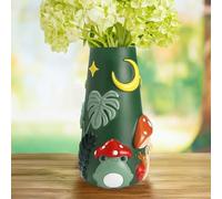 AmiCera Cute Frog Flower Vase, 20 cm Colourful Tall Vases for Home Decor, Unique Boho Decorative Mushroom Vases for Flowers, Modern Rainbow Funky Gardening Gifts, Green