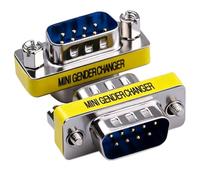 AmiCera DB9 Connector Male to Male Adapter, 2 Pack RS232 Serial Gender Changer, 9 Pin D-Sub Coupler with Metal Shell and Screw Locks for PLC, Test and Legacy Equipment