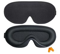 AmiCera Eye Mask, Sleep Mask Mother's Day Gift, 3D Covered Eye Mask for Sleeping with Adjustable Strap, Soft Comfortable for Women & Men, Light Blocking, Suitable for Travel, Sleeping, Black