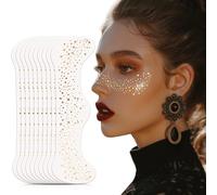 AmiCera Glitter Freckles Face Tattoo, 10 Pcs Face Glitter Freckles Gold for Kids Women, Fake Sparkle Temporary Tattoos Stickers for Girls and Adults Festival Makeup Accessories Face Decor