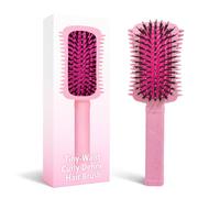 AmiCera Hair Brush Define Curls Brush, Womens Hair Detangling Smoothing Hair Brush for Wet and Dry, Anti-static Less Pulling, Women Girls Curly Hair Defining Comb, Pink