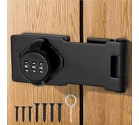 AmiCera Hasp Safety Hasp Lock, 4 Inch Combination Lock, Combination Lock, Hasp Locks, Cabinet Lock for Small Doors, Cabinets, Barn Door, Bathroom, Outdoor, Garage, Garden