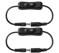 AmiCera LED Strip DC 12V Inline Rocker On/Off Switch Cable with 5.5 x 2.1mm DC Jack Male to Female Power Cable Adapter Connector Power Extension Cable for LED Strip Light CCTV Camera, 0.3M Black