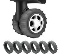 AmiCera Luggage Wheel Protector Covers, 8 Pcs Off Road Suitcase Wheel Covers, Silicon Meterial Noise Reduction Anti Scratch, Suitcase Wheel Protectors (Grey)