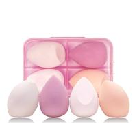 AmiCera Makeup Sponge, Beauty Blender 4 Pack Latex Free Beauty Makeup Powder Puff Blending Blender Foundation Concealer for Liquid, Powders, Creams, with 1 Sponge Holder Case, Pink