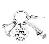 AmiCera Mens Keyring Gifts, Father's Day Dad Daddy Birthday Gifts Presents from Daughter Son, Unusual Funny Gifts Idea Men, Fathers Day Presents for Him, Keychain with Small Tool Kit & Bottle Opener