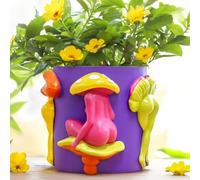 AmiCera Mushroom Lady Body Plant Pots, Unique Cute Planters with Drainage Holes, Funny Mushroom Butt Flower Pots, Indoor Succulent Planter Garden Decor, Modern Aesthetic for Decorating, Purple