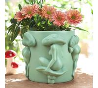 AmiCera Mushroom Lady Body Plant Pots, Unique Cute Planters with Drainage Holes, Funny Mushroom Butt Flower Pots, Indoor Succulent Planter Garden Decor, Modern Aesthetic for Decorating, Sage Green