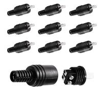 AmiCera Pack of 10 2-Pin DIN Speaker Plugs, DIN Speaker Cable Connector with Screw Connection, Re-Connectable, with Kink Protection, for HiFi Speakers, Audio Systems and Amplifiers