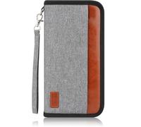 AmiCera Passport Holder, Travel Wallet for Family, Travel Document Holder, Large Capacity RFID Blocking Travel Document Organizer, Clutch Bag for Business Cards, Credit Cards, Boarding Passes, Grey