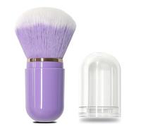 AmiCera Retractable Kabuki Blush Brush, Travel Makeup Brushes, Mini Face Powder Blusher Bronzer Foundation Make Up Bush, Soft & Dense, Durable Portable Compact, Purple