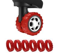 AmiCera Suitcase Wheel Protectors, 8 Pcs Off Road Luggage Wheel Covers, Luggage Accessories, Silicon Meterial Noise Reduction Anti Scratch, Travel Suitcase Wheel Covers (Red, Small)