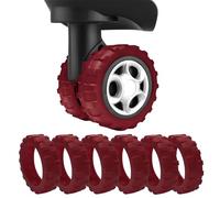 AmiCera Suitcase Wheel Protectors, 8 Pcs Off Road Luggage Wheel Covers, Luggage Accessories, Silicon Meterial Noise Reduction Anti Scratch, Suitcase Wheel Covers (Wine Red)