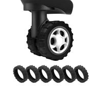 AmiCera Suitcase Wheel Protectors, 8 Pcs Off Road Luggage Wheel Covers, Luggage Accessories, Silicon Meterial Noise Reduction Anti Scratch, Suitcase Wheel Covers (Black, Small)