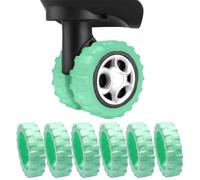 AmiCera Suitcase Wheel Protectors, 8 Pcs Off Road Luggage Wheel Covers, Luggage Accessories, Silicon Meterial Noise Reduction Anti Scratch, Suitcase Wheel Covers, Mint Green