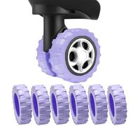 AmiCera Suitcase Wheel Protectors, 8 Pcs Off Road Luggage Wheel Covers, Luggage Accessories, Silicon Meterial Noise Reduction Anti Scratch, Suitcase Wheel Covers, Lavender Purple