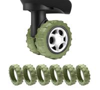 AmiCera Suitcase Wheel Protectors, 8 Pcs Off Road Luggage Wheel Covers, Luggage Accessories, Silicon Meterial Noise Reduction Anti Scratch, Travel Suitcase Wheel Covers (Avocado Green, Small)
