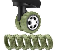 AmiCera Suitcase Wheel Protectors, 8 Pcs Off Road Luggage Wheel Covers, Luggage Accessories, Silicon Meterial Noise Reduction Anti Scratch, Suitcase Wheel Covers, Avocado Green
