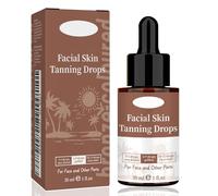 AmiCera Tanning Drops for Face and Body Self Tan Lotion/Oil for Sunbed/Sun, Gradual Tan Medium to Dark Bronzer Skinny Fox Shine Brown Tanning Accelerator Enhancer Moisturiser, 30ml Bronze