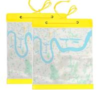AmiCera Waterproof Map Case, Map Cases Waterproof Hiking, Document Holder Map Pouch with Clear Window for Outdoor Expedition, Durable & Long Lasting Clarity, 12.6" x 11", 2Pcs Yellow