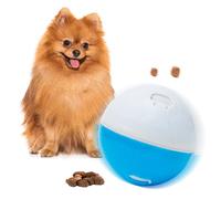 amicus Mini- Treat Dispensing Pets Toys Crazy Ball - PetsTreat Ball, Interactive Dog Feeder, Enrichment Toy for Pets Treat Dispensing, Interactive Pets Toys - Adjustable - Blue&White, 100g/3.5 oz