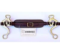 Amidale HACKAMORE BITLESS HORSE BIT ENGRAVED BRASS PADDED BROWN LEATHER BNWT