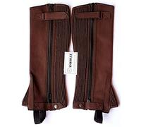 AMIDALE HALF CHAPS HORSE RIDING EQUESTRIAN BROWN AMARA WASHABLE WITH ZIP (MEDIUM)