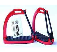AMIDALE PEACOCK STIRRUPS HORSE EQUESTRIAN SAFETY IRON FILLIS STIRRUPS BLK/PINK/RED/BLUE/SILVER (4.50, BLACK)