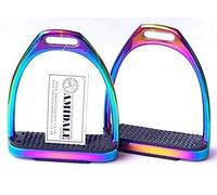 Amidale RAINBOW GLOSS FILLIS IRONS STIRRUPS HORSE RIDING STAINLESS STEEL BNWT