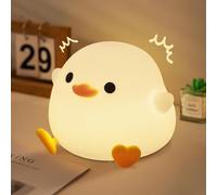 AMIDUO Duck Lamp, Cute Pea Duck Night Light, 2 Levels Dimmable Ducky Night Lamp, LED Squishy Animal Light for Kids Sleep, Rechargeable Bedside Touch Silicone Lamp, Unique Dorm Decor Gift Toy