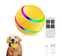 Amieron Self Moving Dog Ball Toy Interactive Dog Toys With Led Light, Remote Interaction, Water-proof, Rechargeable Active Rolling Ball For Dogs Uk