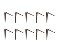 Amig - 10 Wall Shelf Pins | Metal Shelf Brackets | Angle for Shelves | Brackets | Steel | Brown | Dimensions: 450 x 400 mm | Maximum Recommended Weight: 35 kg