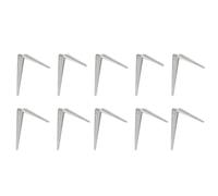 Amig - 10 Wall Shelf Pins | Metal Shelf Brackets | Angle for Shelves | Brackets | Steel | Metallic Grey | Dimensions: 450 x 400 mm | Maximum Recommended Weight: 35 kg