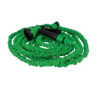 Amig 2073 Extendable Hose | 15m | Includes Accessories and 8 Function Watering Gun | Supports up to 6 Bar Pressure | Colour Green | Double Latex, Blue, Default