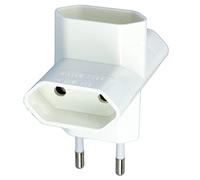Amig - 3-Outlet Plug Thief for Connecting Electrical Appliances | Triple Spike Horizontal Wall Adapter | White Color | Maximum Voltage: 250 V | Max Amperage: 10 A
