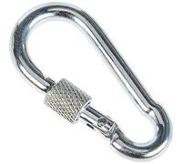 amig 30150 21832 Galvanized Steel Firefighter Carabiner Mod.30150 with Thread Closure Ropes, Chains, Straps or Tapes | Pressure Anchor for Quick Connections | Measurements: Ø6 x 60 mm