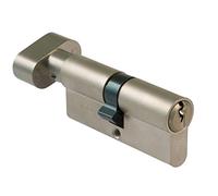 AMIG 9700 - Cylinder Lock Button 19551, Long Cam, Brass, Matte Chrome, 90 (40-50 mm)