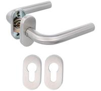 Amig - 9954 Handle Set, 4 Inches | 2-Pack with Matte Finish and Keyholes | Durable 18/8 Stainless Steel, Rust-Resistant | Easy Install, Includes Screws, Matte Steel, Stainless Steel