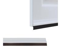 Amig - Adhesive draught excluder for doors - with semi-rigid PVC brush - Insulates cold and noise and prevents dust from entering - Size: 1 m - White - Easy to install
