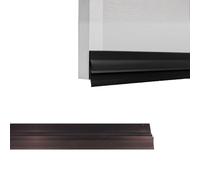 Amig - Adhesive Draught Excluder Model 4 - Semi-Rigid PVC Insulation for Doors - Protection Against Draughts and Dust - Easy Installation, Black, 1 m, Wood Look