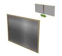 Amig - Adjustable Mosquito Net for Window - 100 x 70 cm - Gold Aluminum Frame - Gray Fiberglass Mesh - Tool-Free Installation - Mod. ME01