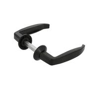 Amig - Aluminium Handle Set - Handle Size 105 x 45 mm - Door Thickness 55-70 mm - Ø35 mm Rose - Black Colour - Ideal for Interior and Exterior Passage and Entrance Doors