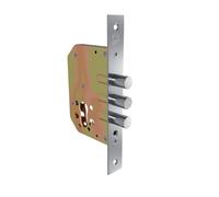 Amig - Auxiliary Mortise Lock for Wooden Doors | Displacement 20 mm and Input: 50 mm. | Without Door | Steel | Matte Chrome | Includes Screws