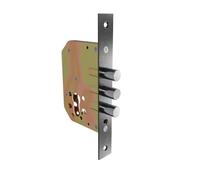 Amig - Auxiliary Mortise Lock for Wooden Doors | Displacement 20 mm and Input: 50 mm. | Without Handle | Steel | Black | Includes Screws