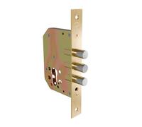 Amig - Auxiliary Mortise Lock for Wooden Doors | Displacement 20 mm and Input: 50 mm. | Without Handle | Steel | Brass Plated | Includes Screws