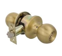 Amig - Ball Style Lock Set | with Outer Key | Entry Nut 60/70 mm | Square Edge | Brass | Matt | Door Thickness from 35 to 45 mm
